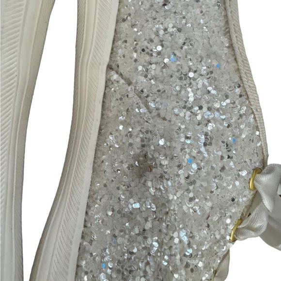 Kate Spade x Keds Sparkly Silver Womens Fashion Sneakers Size 8.5 - Picture 6 of 10